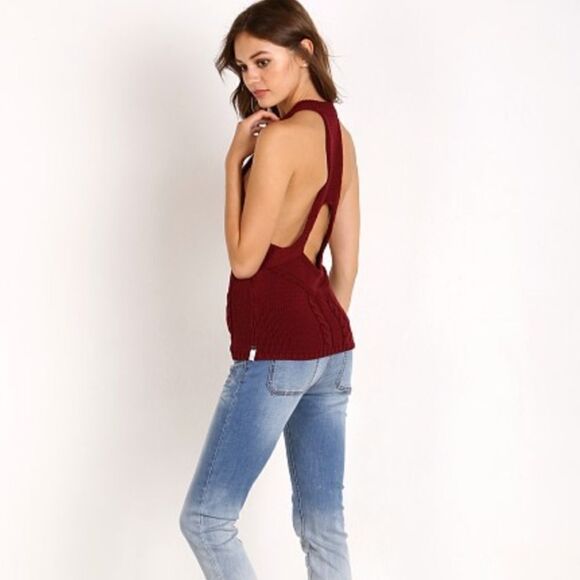 NWOT One Teaspoon Cable Knit Tank Top XL - Picture 1 of 11